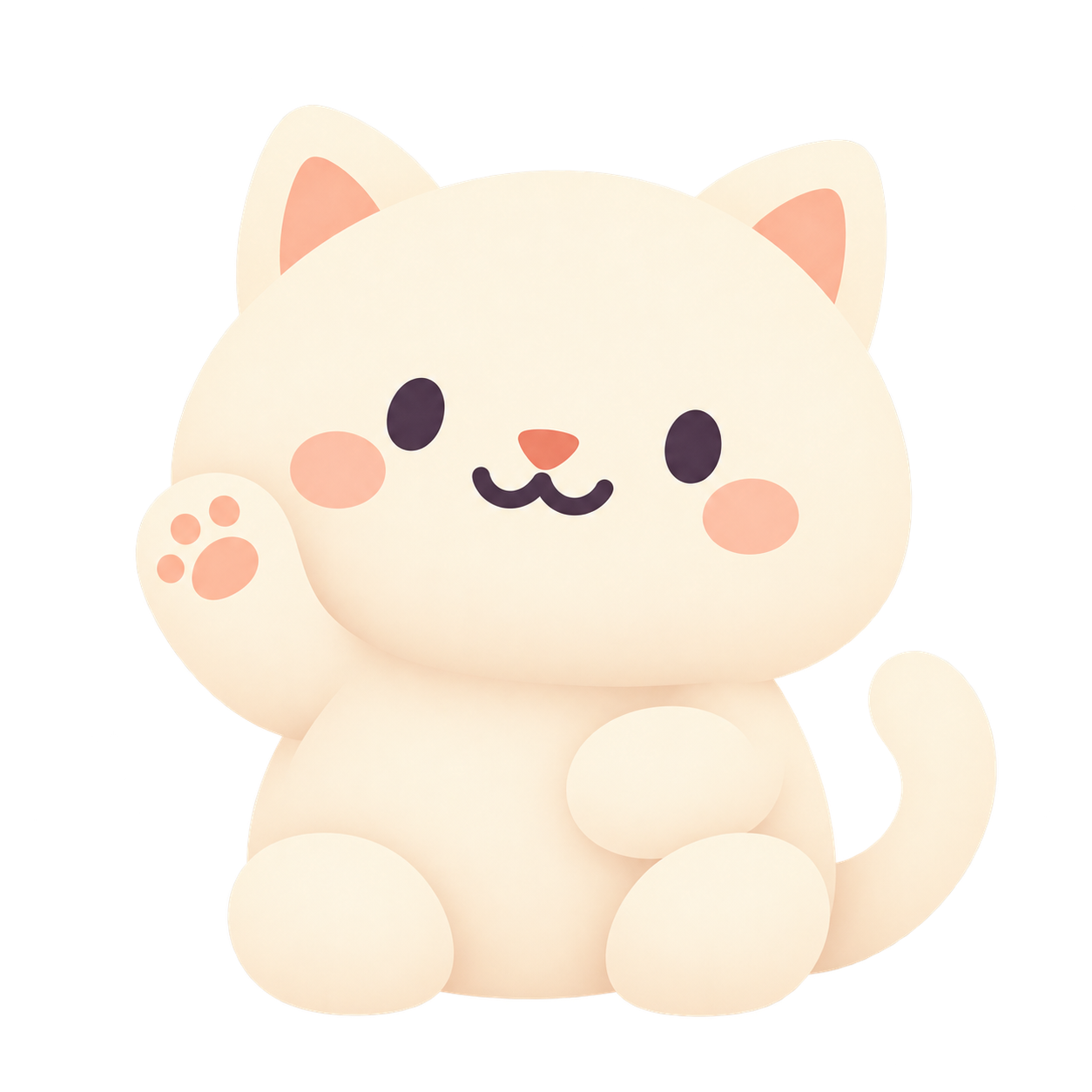 言喵小猫举起爪子打招呼